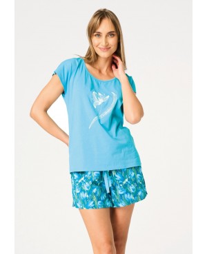 Piżama damska Key LNS 832 A26 krótki rękaw bawełna nadruk
