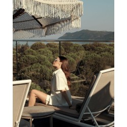 Piżama damska Sensis Ophelia rozpinana letnia bawełniana w paski z kieszeniami