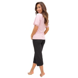 Piżama damska Donna Pati elegancka koronka spodnie 3/4 wiskoza