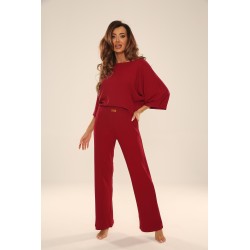 Komplet damski Homewear De Lafense Sienna wiskoza prążek luźny