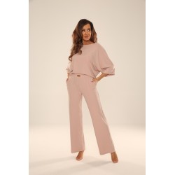 Komplet damski Homewear De Lafense Sienna wiskoza prążek luźny