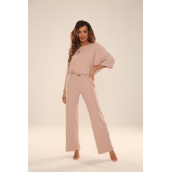 Komplet damski Homewear De Lafense Sienna wiskoza prążek luźny