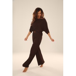 Komplet damski Homewear De Lafense Sienna wiskoza prążek luźny