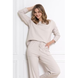 Piżama damska Homewear Leveza Yoko 1814 bawełniana długi rękaw