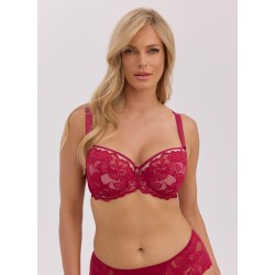 Biustonosz półusztywniany Gaia Mary BS 1372 bordowy koronkowy semi soft