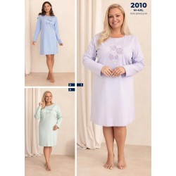Koszula nocna damska 100% bawełna długi rękaw Regina 2010 M–4XL
