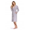 Szlafrok damski długi z kołnierzem De Lafense Welur Lydie 390 3XL-5XL