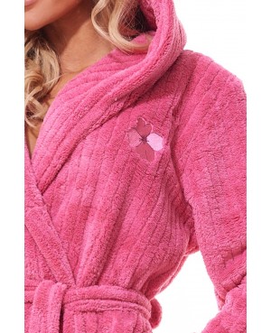 Szlafrok damski długi z kapturem L&L 2313 Mag długi S-2XL