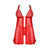 Czerwona koszulka babydoll Obsessive Elianes Babydoll XS-2XL