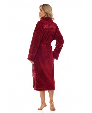 Szlafrok damski długi L&L 2413 Camelia roz M-2XL