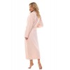 Długi szlafrok damski L&L 2415 Ritta – miękka dzianina, szalowy kołnierz