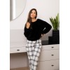 Ciepła piżama damska Sensis Meredith – długi rękaw, dzianina soft i flanela, S-XL