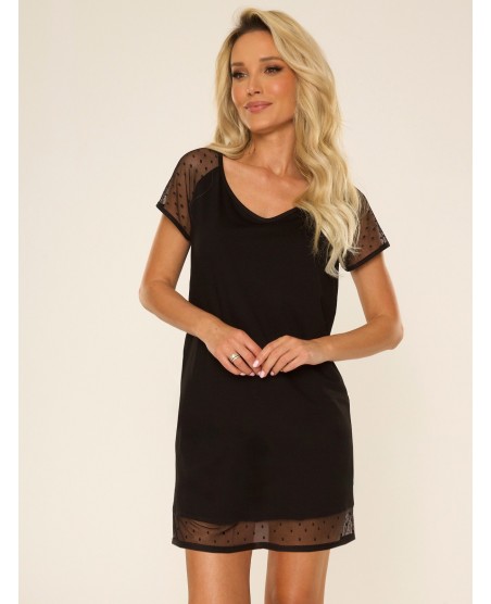 Koszula nocna z wiskozy damska De Lafense 767 Carmel – krótki rękaw, wiskoza, M-2XL