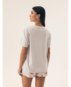 Piżama damska Henderson Ladies 42684 Naranja – bawełniana, krótki rękaw, owocowy print