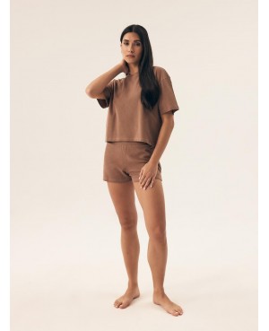 Piżama damska Henderson Ladies 42780 Nilsa kr/r – bawełna waflowa, krótkie spodenki, S–XL