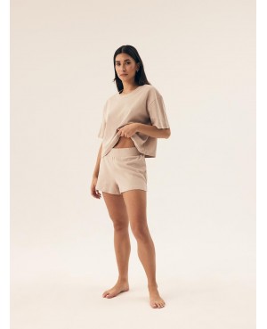 Piżama damska Henderson Ladies 42780 Nilsa kr/r – bawełna waflowa, krótkie spodenki, S–XL