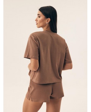 Piżama damska Henderson Ladies 42780 Nilsa kr/r – bawełna waflowa, krótkie spodenki, S–XL