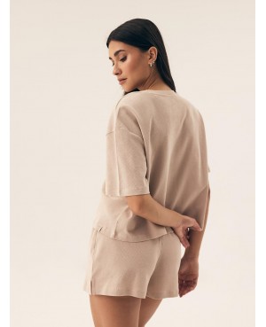 Piżama damska Henderson Ladies 42780 Nilsa kr/r – bawełna waflowa, krótkie spodenki, S–XL