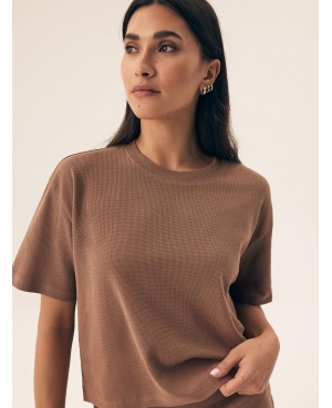 Piżama damska Henderson Ladies 42780 Nilsa kr/r – bawełna waflowa, krótkie spodenki, S–XL