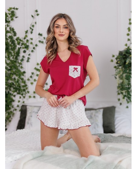 Piżama damska M-Max Leveza 1549 Kasia kr/r S-XL – romantyczny styl i wygoda