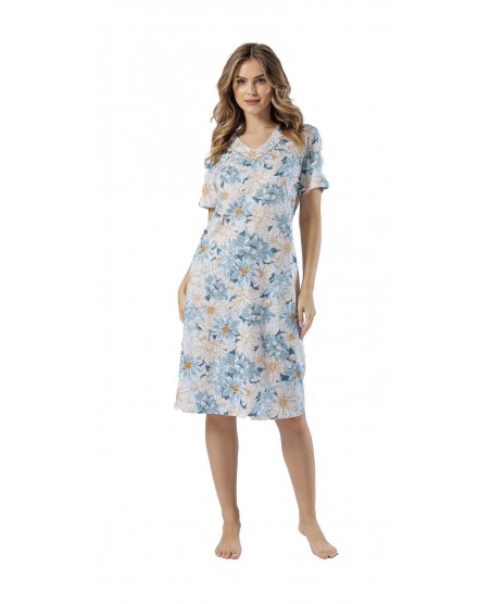 Koszula nocna damska M-Max Leveza 1587 Irma kr/r M-2XL – kobieca elegancja i komfort