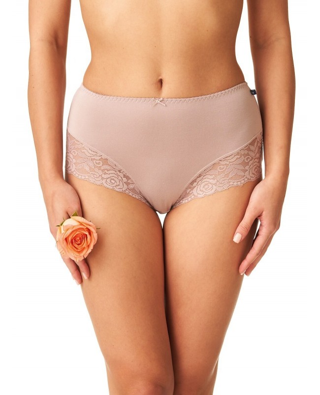 Figi damskie Key LPF 002 Bamboo S–3XL – maxi bikini, koronka, dzianina bambusowa, pudełko