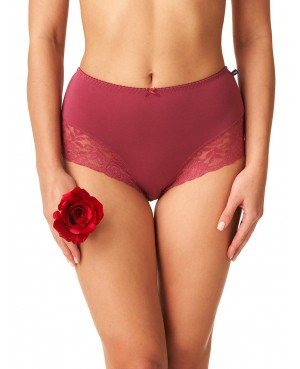 Figi damskie Key LPF 002 Bamboo S–3XL – maxi bikini, koronka, dzianina bambusowa, pudełko