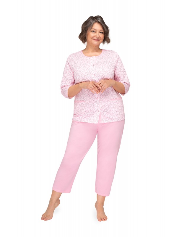 Damska piżama rozpinana Kasia 100% bawełna – idealna do szpitala i sanatorium – polski producent